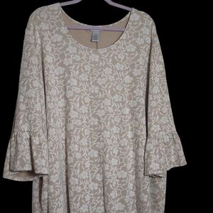 Catherines Beige and Cream Floral Tunic